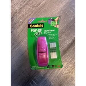 Scotch Pop-Up Tape Handband Dispenser With 75 Tape Strips Pink